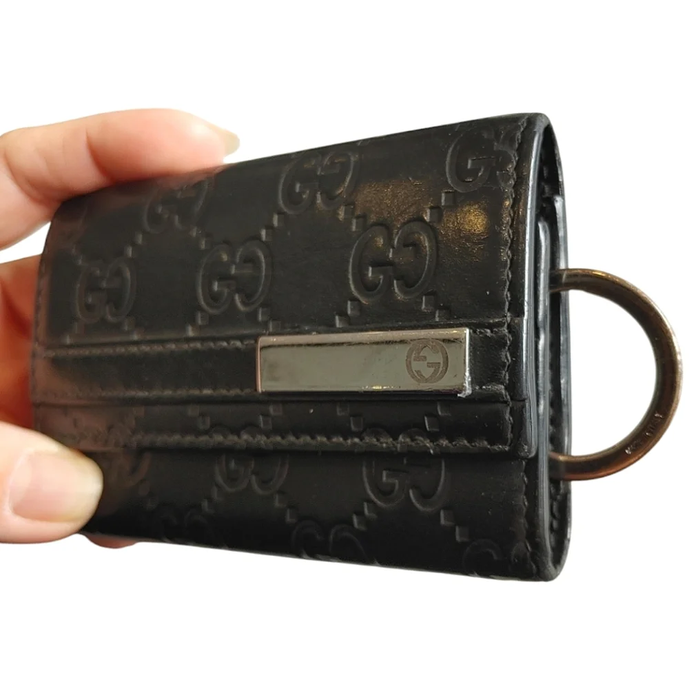 Gucci Guccisimi Black Leather Keycles Card Holder - Picture 16 of 16